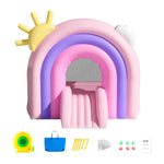 VEVOR Inflatable Bounce House, Indoor Outdoor Playhouse Trampoline, Kid Jumping Bouncer with Blower, Slide, Storage Bag, Family Backyard Bouncy Castle, for Girls Boys Ages 3_8 Years, 2.8x2.3x2.3m
