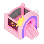 VEVOR Inflatable Bounce House, Indoor Outdoor Playhouse Trampoline, Kid Jumping Bouncer with Blower, Slide, Storage Bag, Family Backyard Bouncy Castle, for Girls Boys Ages 3_8 Years, 2.8x2.3x2.3m