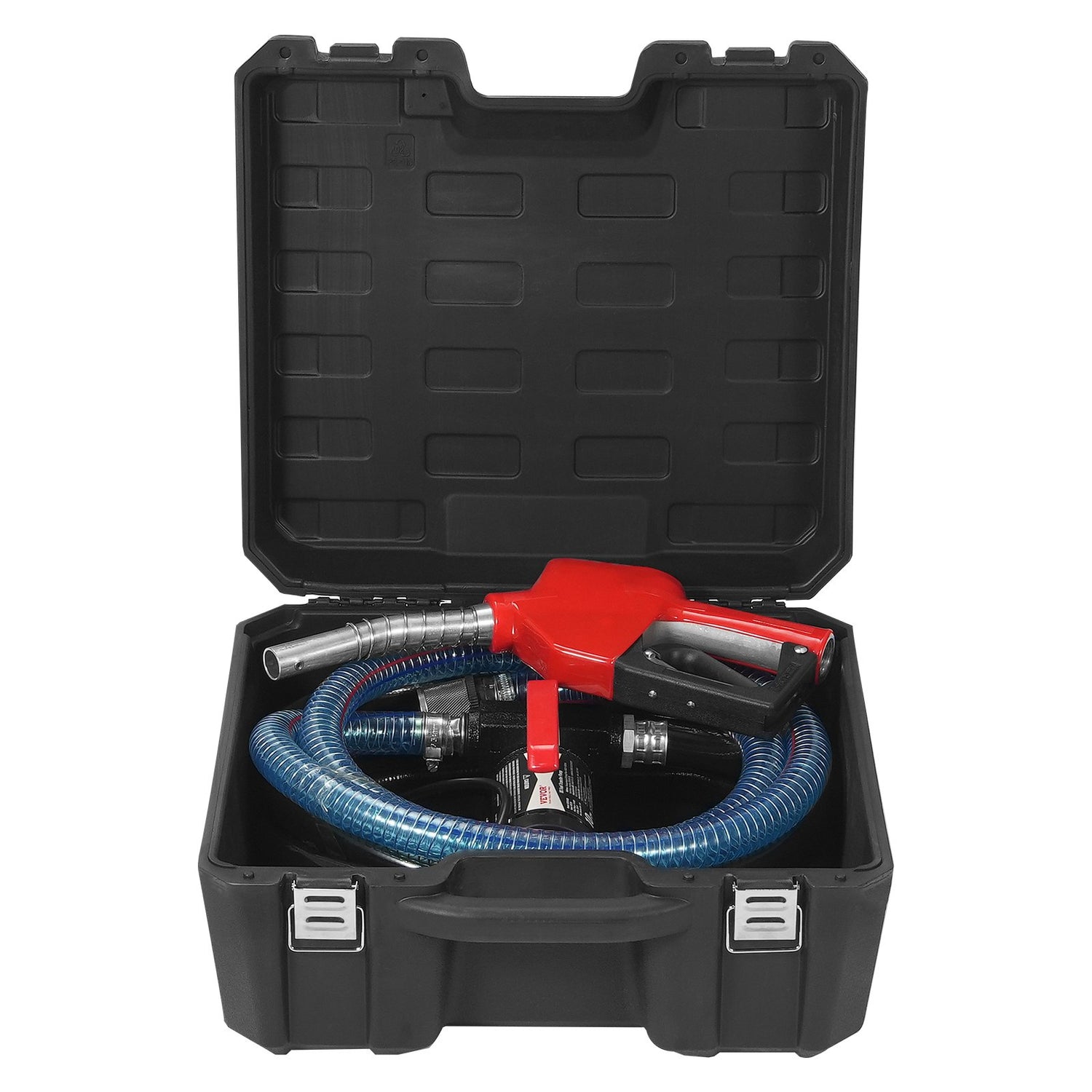 VEVOR Fuel Transfer Pump, 12V DC 10 GPM 1/4 HP, Portable Electric Diesel Transfer Pump with Automatic Shut-Off Fuel Nozzle, High Flow, Long Inlet & Outlet Hose for Diesel, Kerosene, Transformer Fuel