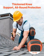 VEVOR Knee Pads for Work, Extended Heavy Duty Construction Knee Pads with 2 Extension Straps, Anti - slip Foam Gel Knee Pads, Men & Women, for Gardening Flooring Roofing and Cleaning, Black and Orange