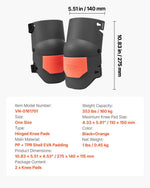 VEVOR Knee Pads for Work, Extra Thick Construction Knee Pads with Foam Cushion - Pro Protection & Comfort, Work Knee Pads|Gardening Knee Pads|Flooring Knee Pads| for Men & Women, Black and Orange