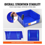 VEVOR Plastic Storage Bin, (276 mm x 279 mm x 128 mm), Hanging Stackable Storage Organizer Bin, Blue/Red, 6-Pack, Heavy Duty Stacking Containers for Closet, Kitchen, Office, or Pantry Organization
