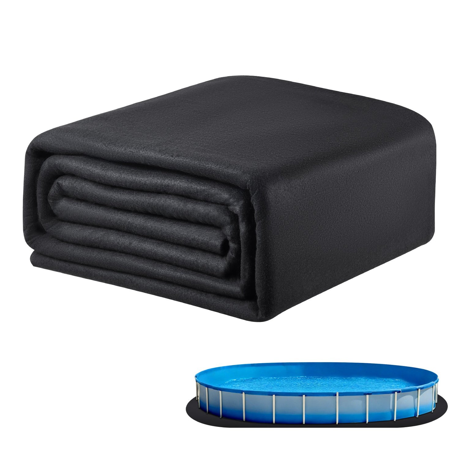 VEVOR Oval Pool Liner Pad, 12 x 24 ft Pool Liner Pad for Above Ground Swimming Pools, Extra-Thick Pool Mat, Prevents Punctures, Recycled Geotextile Material Underlayment Pad, Extend Liner Life