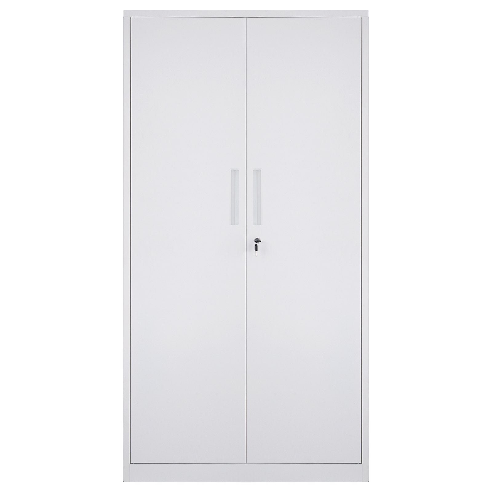 VEVOR Metal Storage Cabinet w/ 3 Keys Adjustable Shelves & Magnetic Door White