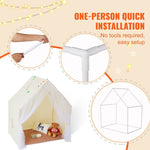 VEVOR Kids Play Tent, Kids Tent for Kids 1 - 5 Years Old, Toddler Tent with Mat and Tent Lamp, Tent for Kids with Windows for Indoor and Outdoor, Yurt Tent for Boys and Girls, Beige