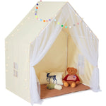 VEVOR Kids Play Tent, Kids Tent for Kids 1 - 5 Years Old, Toddler Tent with Mat and Tent Lamp, Tent for Kids with Windows for Indoor and Outdoor, Yurt Tent for Boys and Girls, Beige