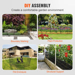 VEVOR Garden Fence, No Dig Fence 44(H)x33(L)cm Animal Barrier Fence, Underground Decorative Garden Fencing with 3.81 cm Spike Spacing, Metal Dog Fence for the Yard and Outdoor Patio, 28 Pack