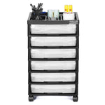 Scrapbook Rolling Storage Cart 6 - Tier Large Capacity with 6 Clear Cases Black