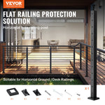 VEVOR Cable Railing Post Level Deck Stair Post 42 x 1.97 x 1.97" Cable Handrail Post Stainless Steel Brushed Finishing Deck Railing Pre-Drilled Pickets with Mounting Bracket Stair Railing Kit Black 106.7*5*5cm