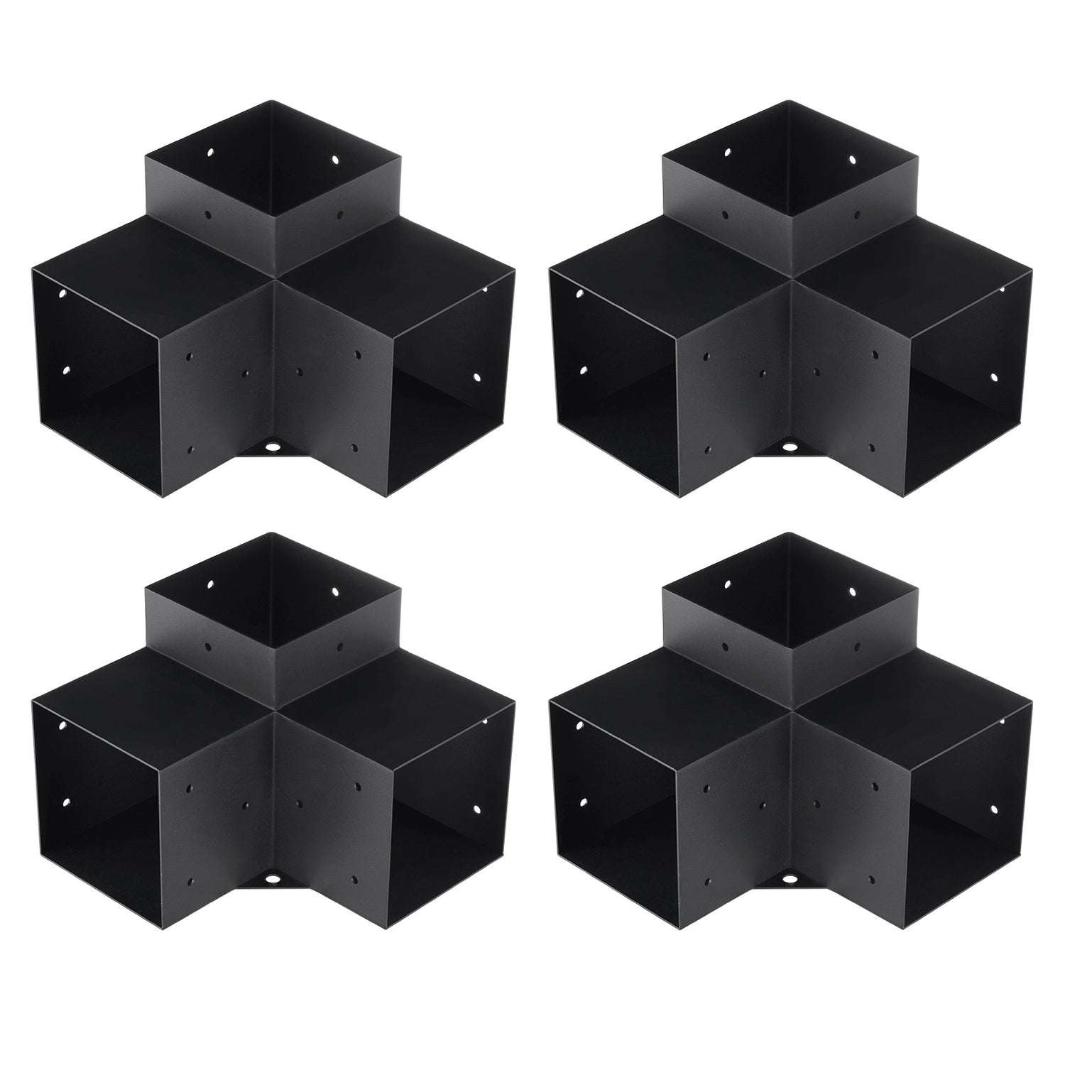 VEVOR Pergola Bracket Kit 152x152mm, 4pcs 3-Way Heavy Duty Corner Bracket Woodworks DIY Post Base Kit, Easy Installation Wooden Beams for Gazebos, Patio Pergolas, Log Cabin Outdoor Pergola Hardware