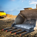 VEVOR Clamp on Debris Forks to 1200 mm Bucket, 1200 kg Capacity Heavy Duty Clamp on Pallet Forks Attachments, Fit for Loader Bucket Skidsteer Tractor to Clean up Fallen Limbs Debris or Yard Wwaste