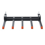 VEVOR Clamp on Debris Forks to 1200 mm Bucket, 1200 kg Capacity Heavy Duty Clamp on Pallet Forks Attachments, Fit for Loader Bucket Skidsteer Tractor to Clean up Fallen Limbs Debris or Yard Wwaste