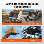 VEVOR Clamp on Debris Forks to 1500 mm Bucket, 2000 kg Capacity Heavy Duty Clamp on Pallet Forks Bucket, Fit for Loader Bucket Skidsteer Tractor to Clean up Fallen Limbs Debris or Yard Wwaste