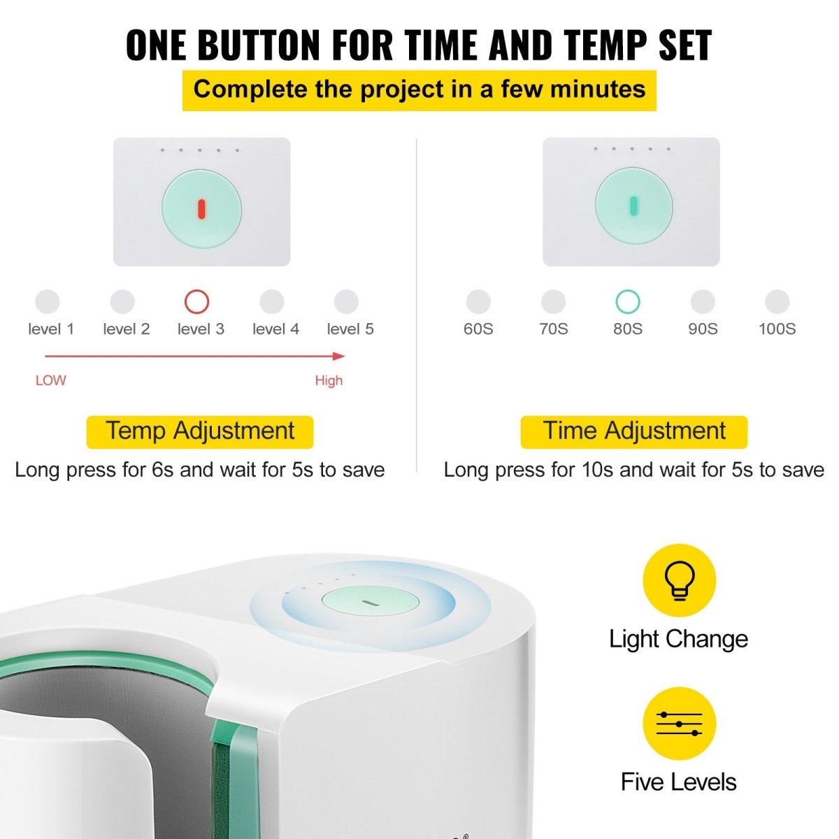 VEVOR Mug Press Machine Automatic Heat Press Sublimation Printing 11 - 15oz Cup