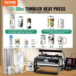 VEVOR Tumbler Heat Press Machine 11 - 30oz Mug Press Sublimation Tumblers Black
