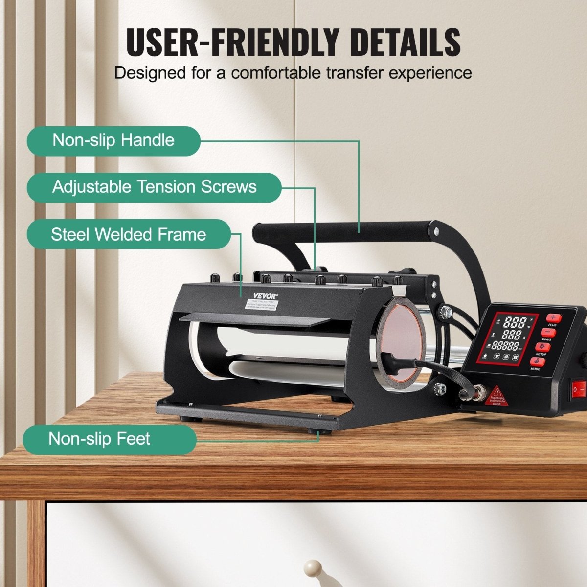 VEVOR Tumbler Heat Press Machine 11 - 30oz Mug Press Sublimation Tumblers Black