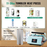 VEVOR Tumbler Heat Press Machine 11 - 30oz Mug Press Sublimation Tumblers Green