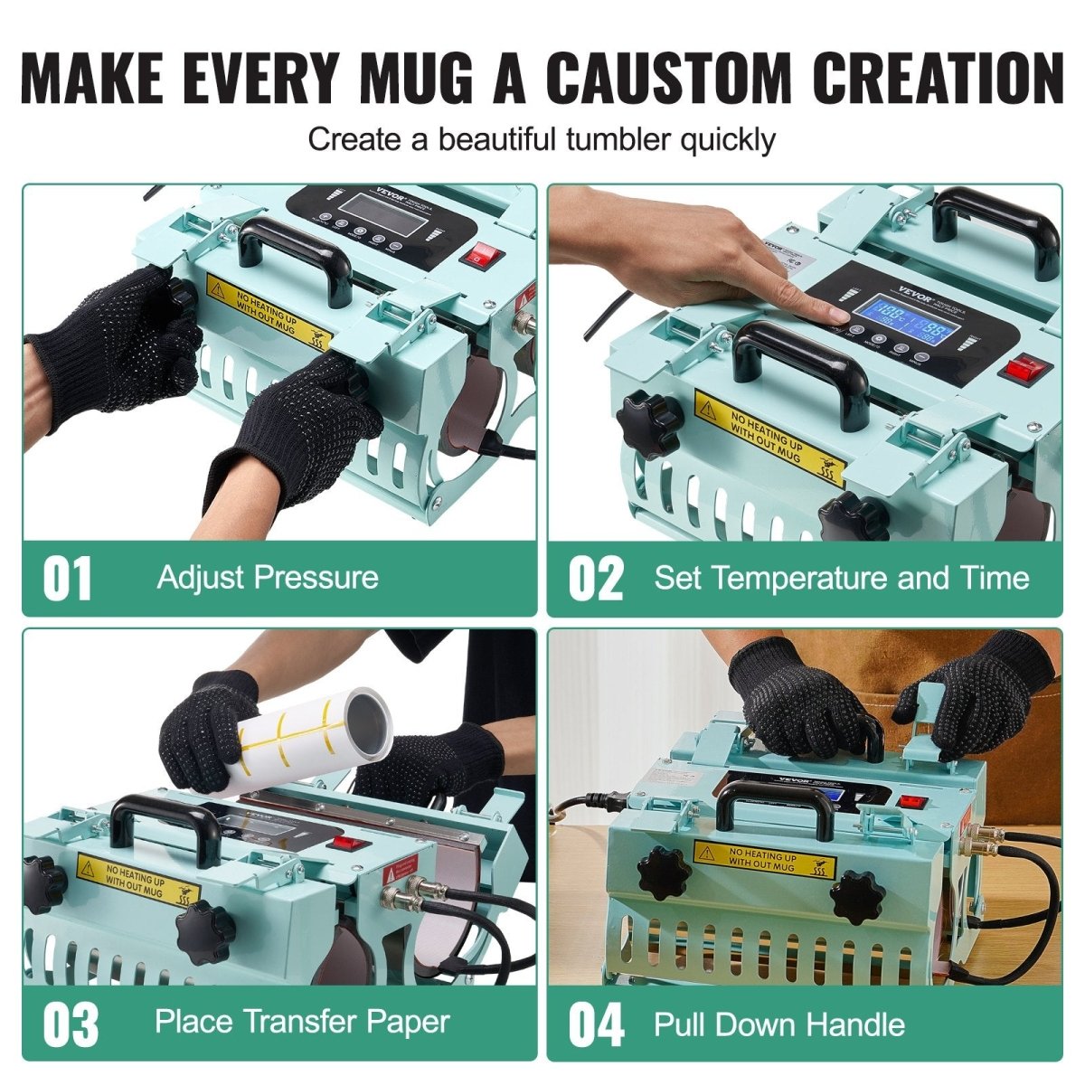 VEVOR Tumbler Heat Press Machine 2 Station Heaters 11 - 30oz Mug Press Sublimation