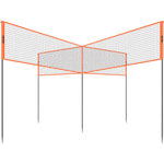 VEVOR 4-Way Volleyball Net, Adjustable Height Badminton Net Set for Backyard Beach Lawn, Outdoor Portable Volleyball Net with Carrying Bag, 4 Square Quick Assemble Game Set For Kids And Adults