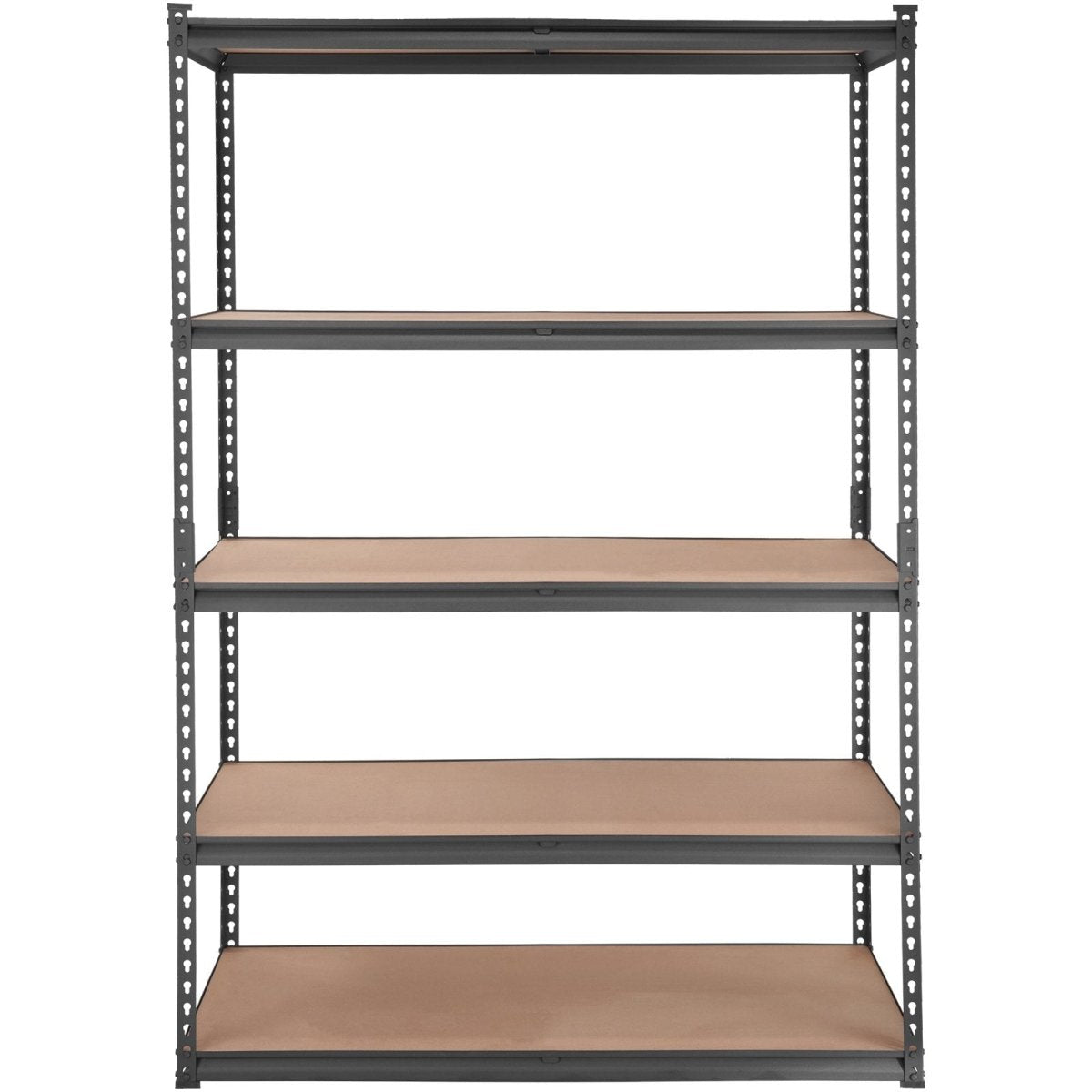 VEVOR Storage Shelving Unit, 5 - Tier Adjustable, 907 kg Capacity, Heavy Duty Garage Shelves Metal Organizer Utility Rack, Black, 122L x 61W x 183H cm for Kitchen Pantry Basement Bathroom Laundry Closet