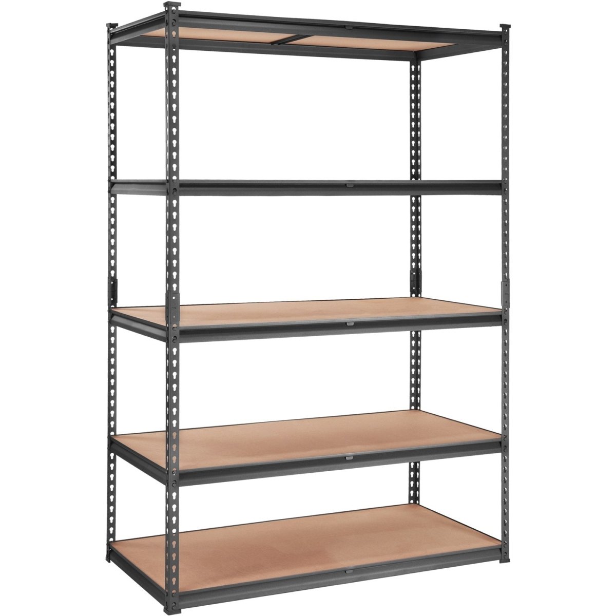 VEVOR Storage Shelving Unit, 5 - Tier Adjustable, 907 kg Capacity, Heavy Duty Garage Shelves Metal Organizer Utility Rack, Black, 122L x 61W x 183H cm for Kitchen Pantry Basement Bathroom Laundry Closet