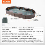 VEVOR Sandbox with Cover, 72 x 41.5 x 9.1 in Oval Sand Box, HDPE Sand Pit with 4 Corner Seating and Bottom Liner, Kids Sandbox for Outdoor Backyard, Beach, Park, Gift for Boys Girls Ages 3 - 12, Brown