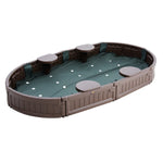 VEVOR Sandbox with Cover, 72 x 41.5 x 9.1 in Oval Sand Box, HDPE Sand Pit with 4 Corner Seating and Bottom Liner, Kids Sandbox for Outdoor Backyard, Beach, Park, Gift for Boys Girls Ages 3 - 12, Brown