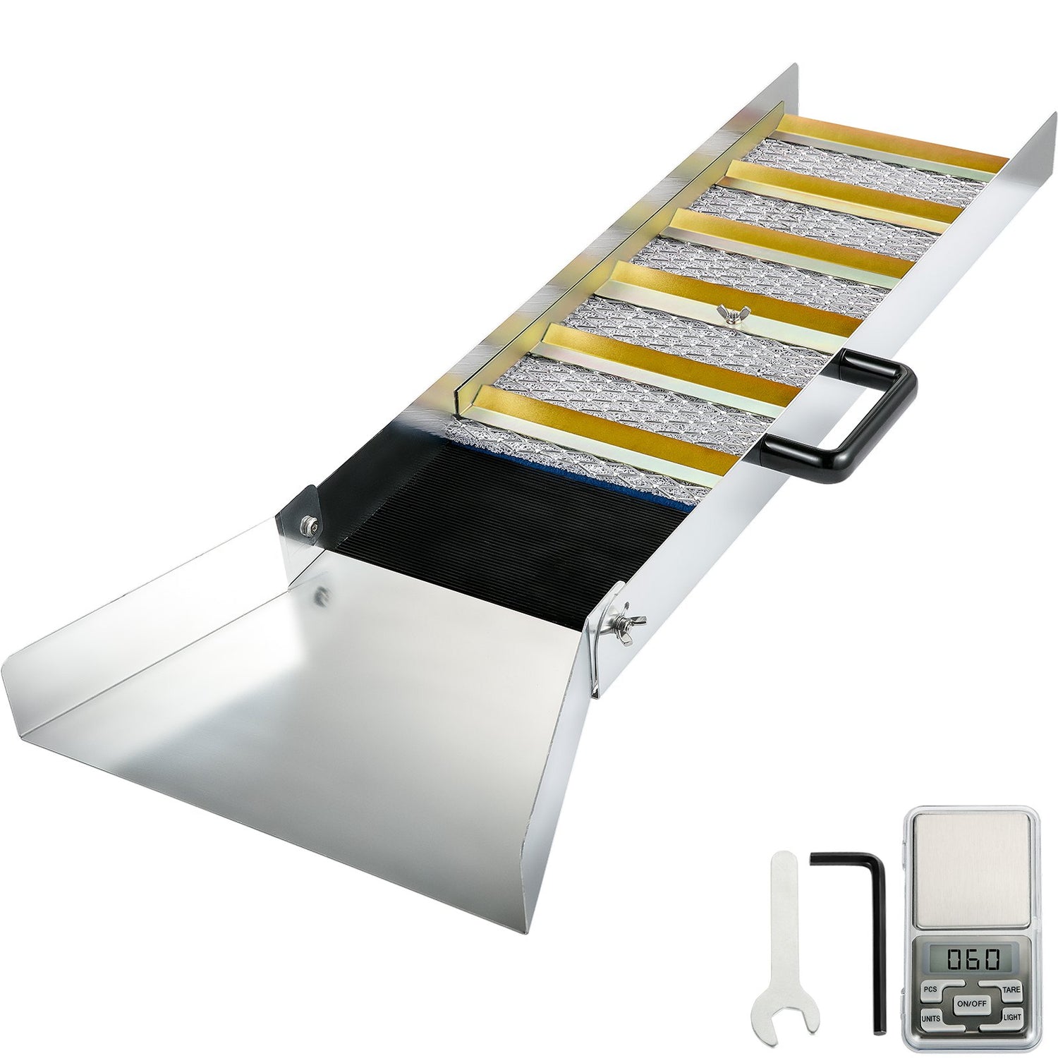 VEVOR Aluminum Alloy Sluice Box, Compact 36" Mini Sluice Boxes for Gold, Lightweight Gold Sluice Equipment, Portable Sluice Boxes with Miners Moss, River, Creek, Gold Panning, Prospecting, Dredging