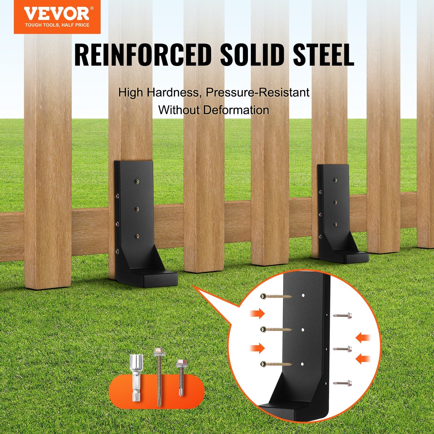 VEVOR Fence Post Anchor Repair Kit 6 Pack Inner Support Stakes Repair