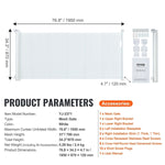 VEVOR Retractable Baby Gate, 34.2" Tall Mesh Baby Gate, Extends up to 76.8" Wide Retractable Gate for Kids or Pets, Retractable Dog Gates for Indoor Stairs, Doorways, Hallways, Playrooms, White