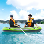 VEVOR Inflatable Boat, 2-Person Inflatable Fishing Boat, Strong PVC Portable Boat Raft Kayak, Includes 1158 mm Aluminum Oars, High-Output Pump and Fishing Rod Holders, 227 kg Capacity for Adults, Kids