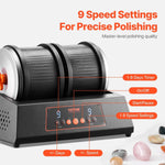 Rock Tumbler Machine 8 lbs Rock Polishing Kit 9 Speed 9 - Day Timer Dual Barrels