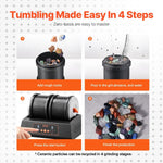 Rock Tumbler Machine 8 lbs Rock Polishing Kit 9 Speed 9 - Day Timer Dual Barrels