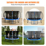 VEVOR 3.66m Trampoline, 181 kg Trampoline with Enclosure Net, Ladder, and Curved Pole, Heavy Duty Trampoline with Jumping Mat and Spring Cover Padding, Outdoor Recreational Trampolines for Kids Adults
