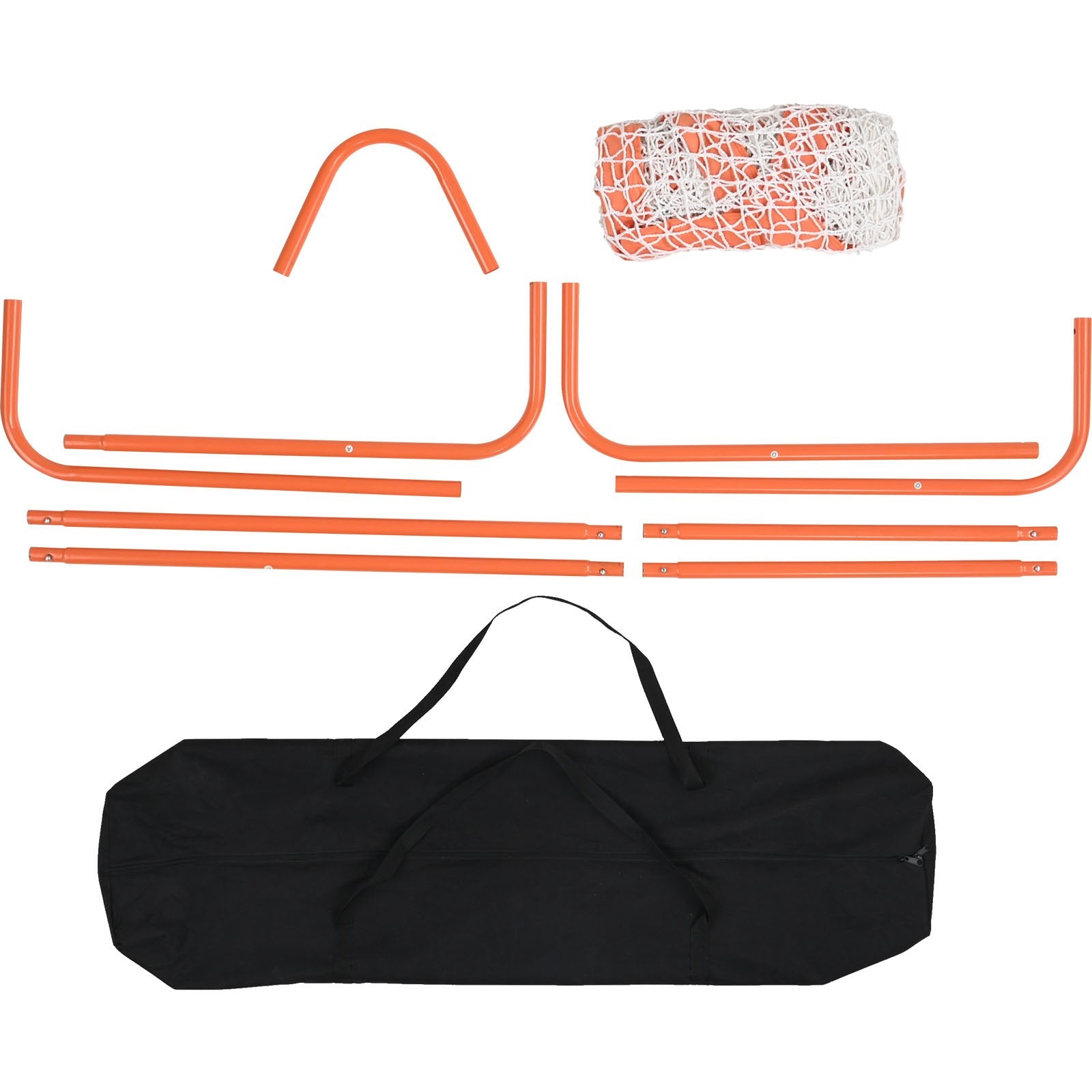 VEVOR Lacrosse Goal, 1.2 mx 1.2 m Small Kids Lacrosse Net, Folding Portable Lacrosse Goal with Carry Bag, Iron Frame Backyard Training Equipment, Quick & Easy Setup, Perfect for Youth Training, Orange