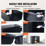 VEVOR Metal Storage Cabinet w/ 3 Keys 2 Adjustable Shelves & Magnetic Door Black