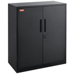 VEVOR Metal Storage Cabinet w/ 3 Keys 2 Adjustable Shelves & Magnetic Door Black