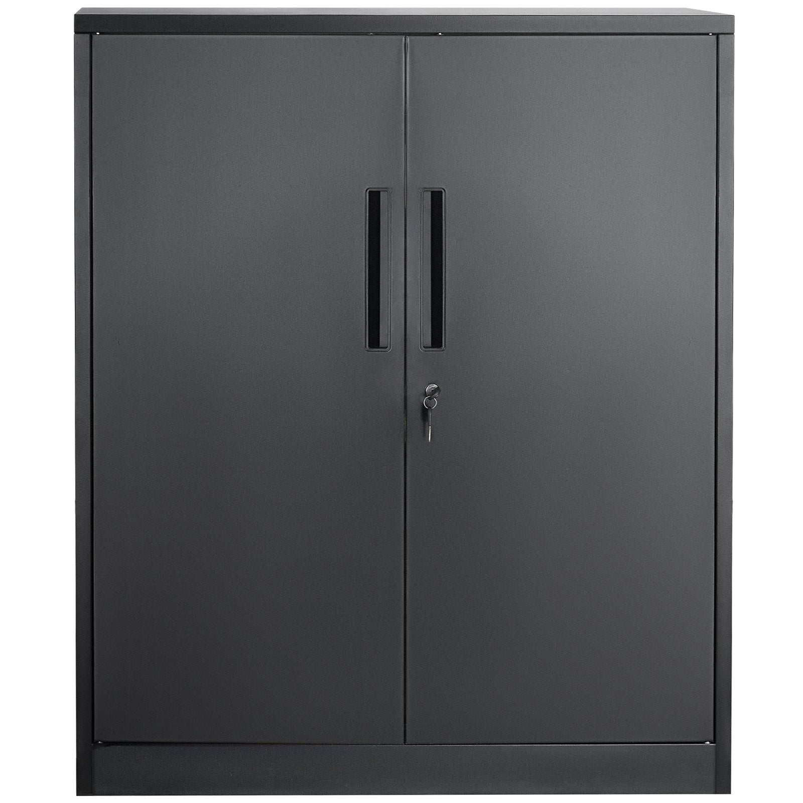 VEVOR Metal Storage Cabinet w/ 3 Keys 2 Adjustable Shelves & Magnetic Door Black