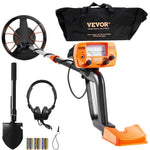 VEVOR Metal Detector for Adults & Kids, 8", Professional Adjustable Higher Accuracy Gold Detector, IP68 Waterproof Coil with LCD Display Advanced DSP Chip, for Detecting Gold Coin Treasure Hunting