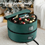 Jingle Jollys Christmas Garland Wreath Storage Bag 2 - Tier Ornaments Holder 60cm