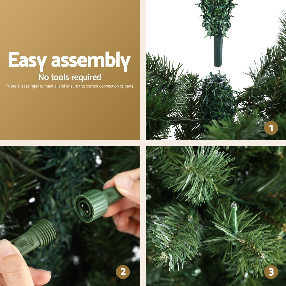 Jingle Jollys Christmas Tree 1.8M LED Corner Xmas Tree Half 8 Modes Multi - color