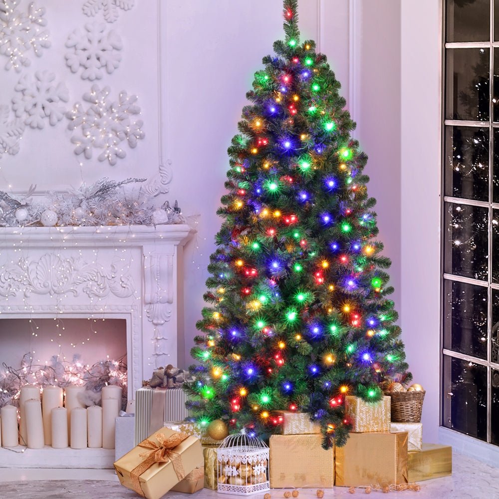Jingle Jollys Christmas Tree 1.8M LED Corner Xmas Tree Half 8 Modes Multi - color
