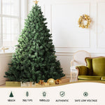 Jingle Jollys Christmas Tree 1.8M Xmas Tree Decorations 1980 LEDs 8 Light Mode