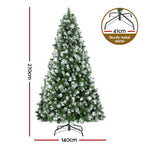Jingle Jollys 2.7M Christmas Tree with Pine Needle Snowy Xmas Tree 1765 Tips