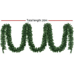 Jingle Jollys 20M Christmas Garland LED Lights Party Xmas Decorations 1400 Tips