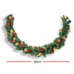 Jingle Jollys 1.8M Christmas Garland Pre - lit LED Pine Cones Berries Xmas Decor