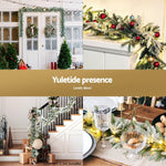 Jingle Jollys 3M Christmas Garland Pre - lit LED Lights Snow Frosted Tips Decor