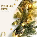 Jingle Jollys 3M Christmas Garland Pre - lit LED Lights Snow Frosted Tips Decor