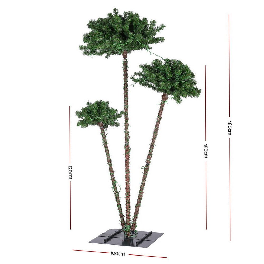 Jingle Jollys Christmas Tree 3 - in - 1 LED Xmas Palm Tree Party Decor 1.2/1.5/1.8M