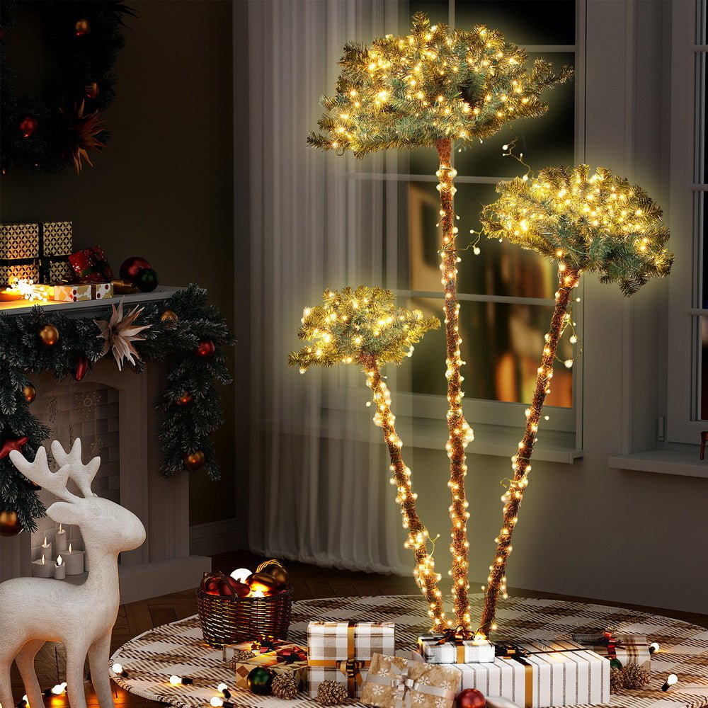 Jingle Jollys Christmas Tree 3 - in - 1 LED Xmas Palm Tree Party Decor 1.2/1.5/1.8M